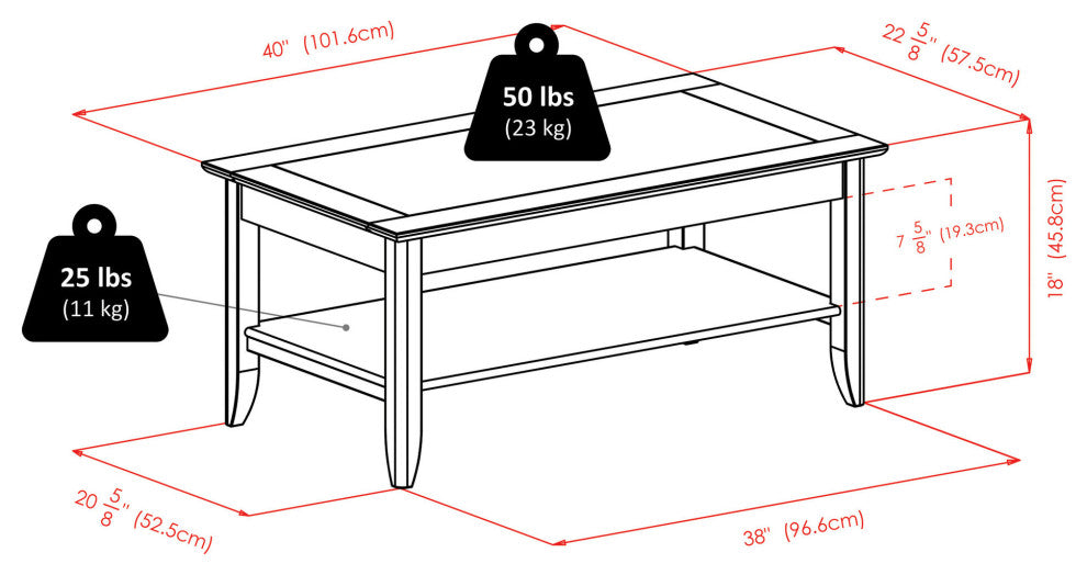 Santino Coffee Table, Oyster Gray