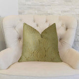 Plutus Leaf Pod Handmade Throw Pillow, (Double sided  20" x 30" Queen)