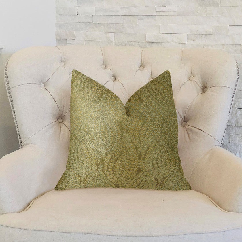 Plutus Leaf Pod Handmade Throw Pillow, (Double sided  20" x 30" Queen)