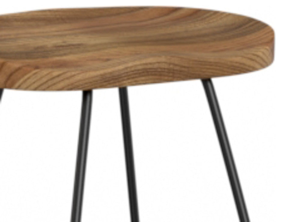 Amberly Saddle Stool, Set of 2, Natural/Black, 24"