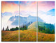 "Foggy Carpathian Panorama" Photo Metal Wall Art, 3 Panels, 36"x28"