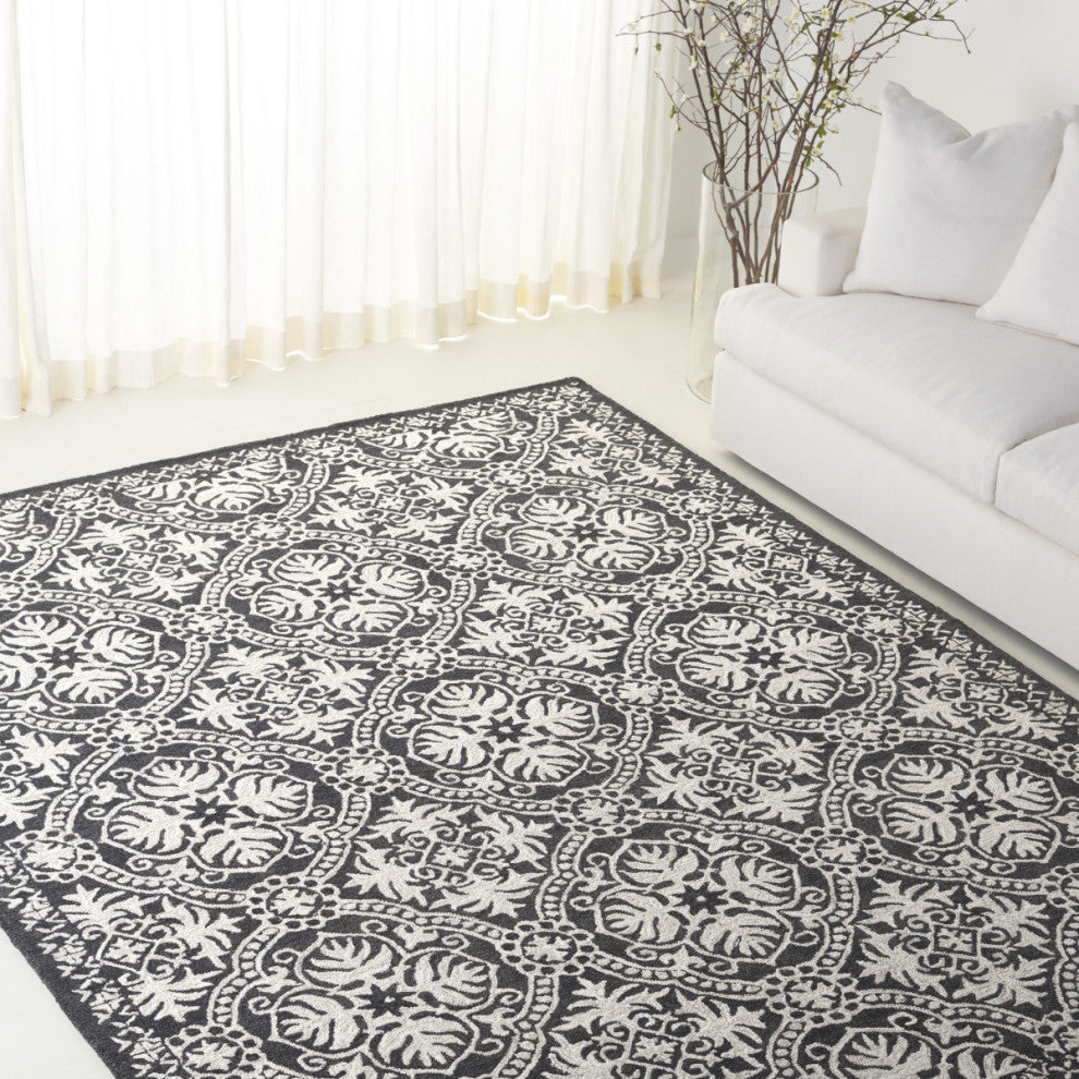 Lauren Ralph Lauren Nina LRL6606 Rug, Charcoal/Ivory, 4'x6'