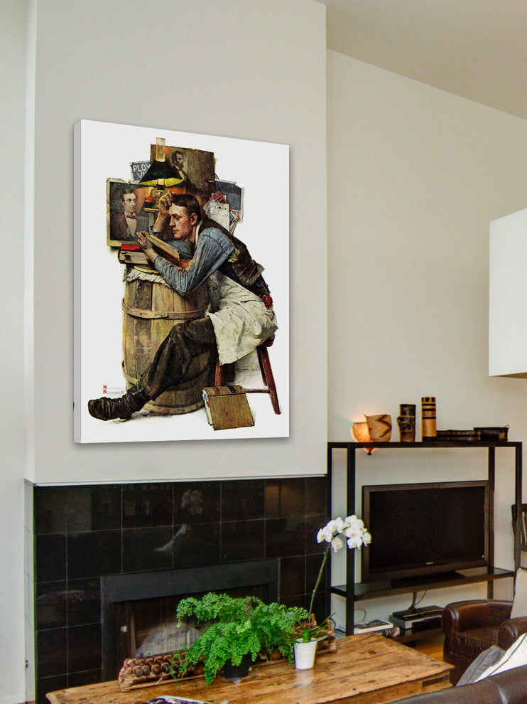 "Law Student" Painting Print on Canvas by Norman Rockwell