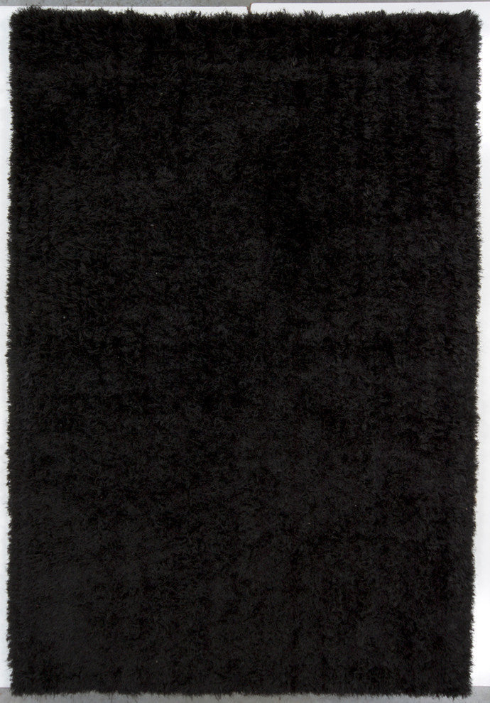 Oyster Contemporary Area Rug, Black, 7'9"x10'6"