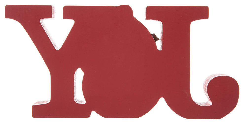 Wooden Christmas Centerpiece Table Decor, "Joy "