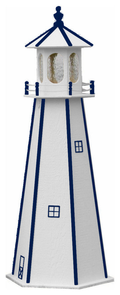 Standard Lighthouse, White & Navy Blue, 6 Foot, Standard Lighting