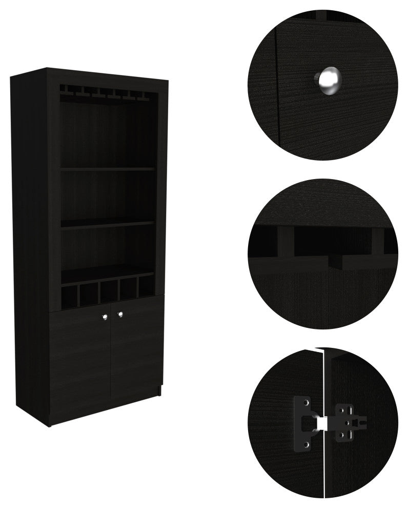 Dakota Bar Cabinet, Black Wengue