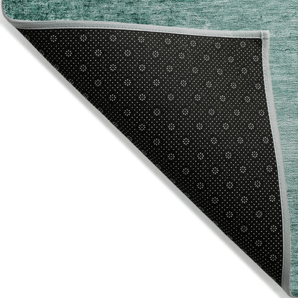 Machine Washable Indoor/Outdoor Chantille ACN1884 Teal 8' x 8' Round Rug