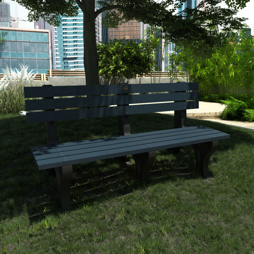 Aurora Traditional 6' Park Bench, Federal Blue