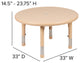 33'' Round Height Adjustable Plastic Activity Table, Natural