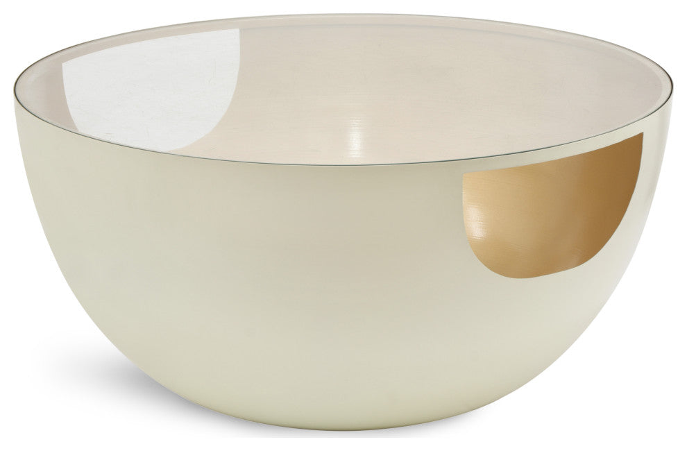 Doma Coffee Table, Cream / Brushed Gold