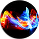 Fire And Ice, Digital Art Abstract Disc Metal Wall Art, 11"