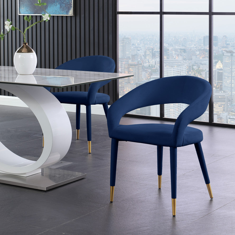 Destiny Dining Chair, Navy, Velvet