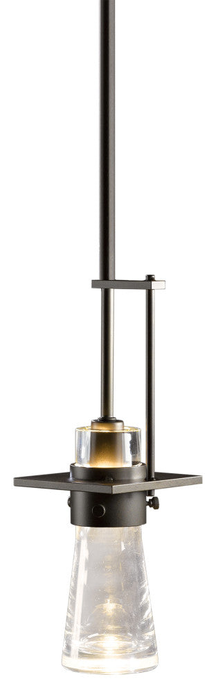 Erlenmeyer Mini Pendant, Dark Smoke Finish, Clear Glass