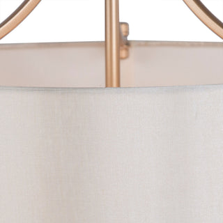 Modern Gold Frame Chandelier, Cream Drum Chandelier 4 Light