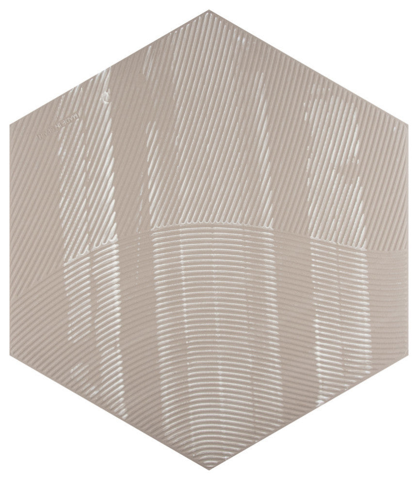 Pompeya Grand Hex Porcelain Floor and Wall Tile Sample, Beige