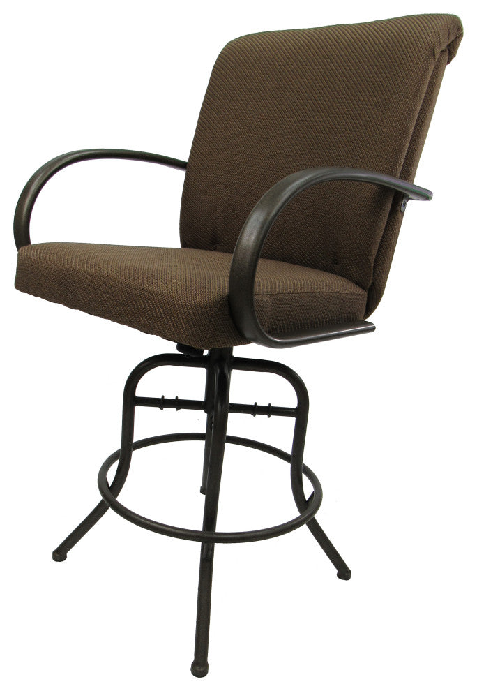 Swivel Tilt Counter Metal Frame Bar Stool, Sanora Brown, 30"