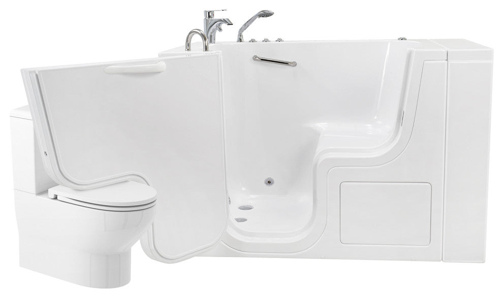 Ella Wheelchair Transfer 32"x52" Walk-In Bathtub,Outswing Door,Faucet,Dual Drain