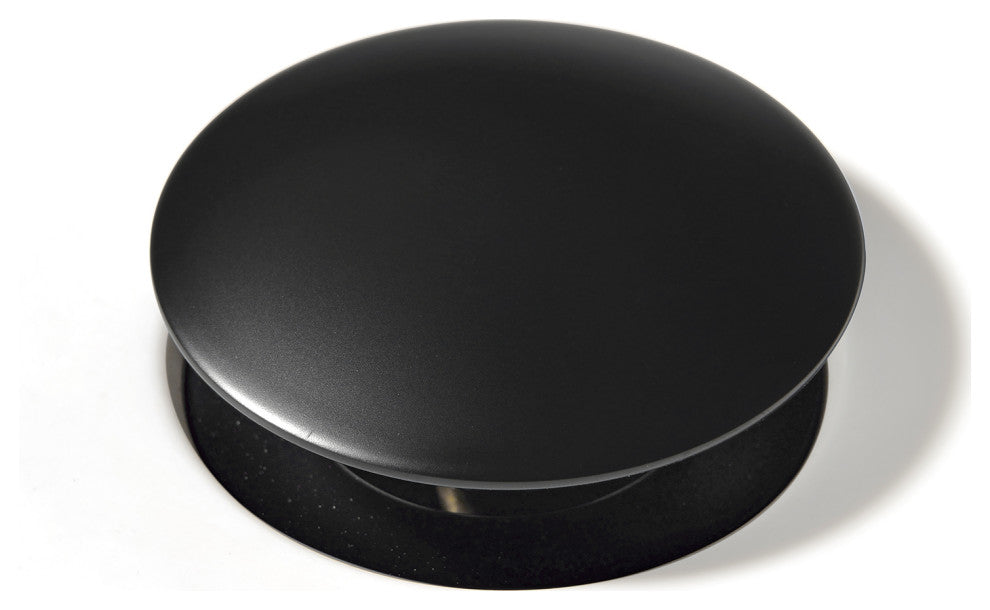 1-5/8" Push Pop-Up Drain Stopper With Overflow for Sink, Matte Black