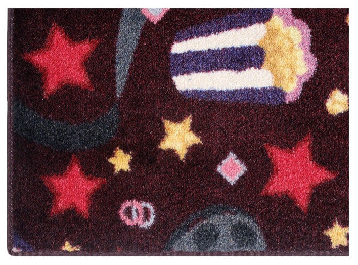 Area Rug Feature Film, Nylon Stainmaster Carpet, Burgundy, 4'x6'