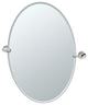 Glam Frameless Oval Mirror, Polished Nickel, 26.5"