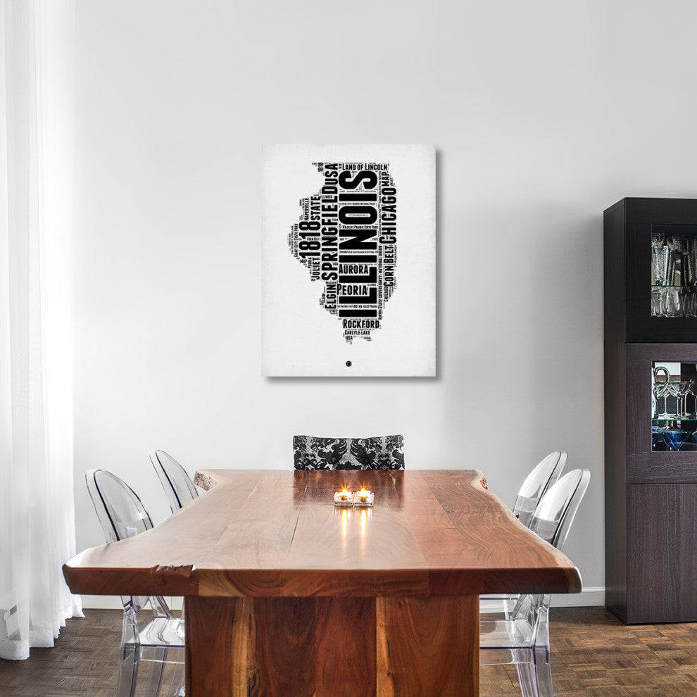"Illinois Word Cloud 2" Fine Art Print