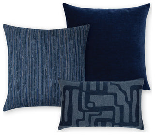 Luxe Stripe Indigo Indoor/Outdoor Performance Pillow, 20"x20"