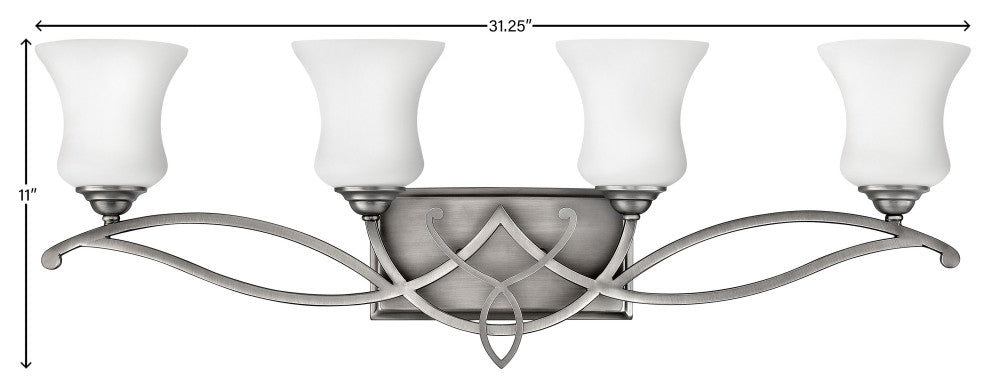 Hinkley Brooke Large Four Light Vanity, Antique Nickel