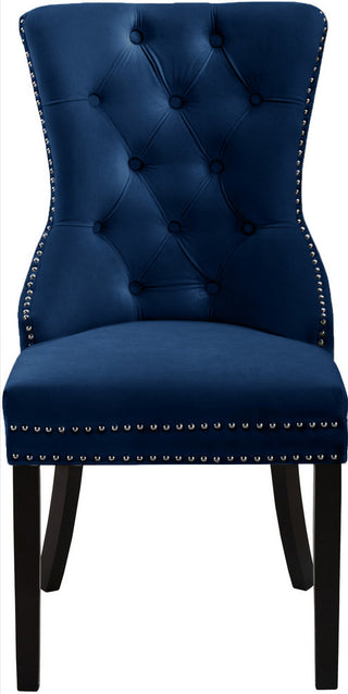 Nikki Velvet Dining Chairs, Set of 2, Navy