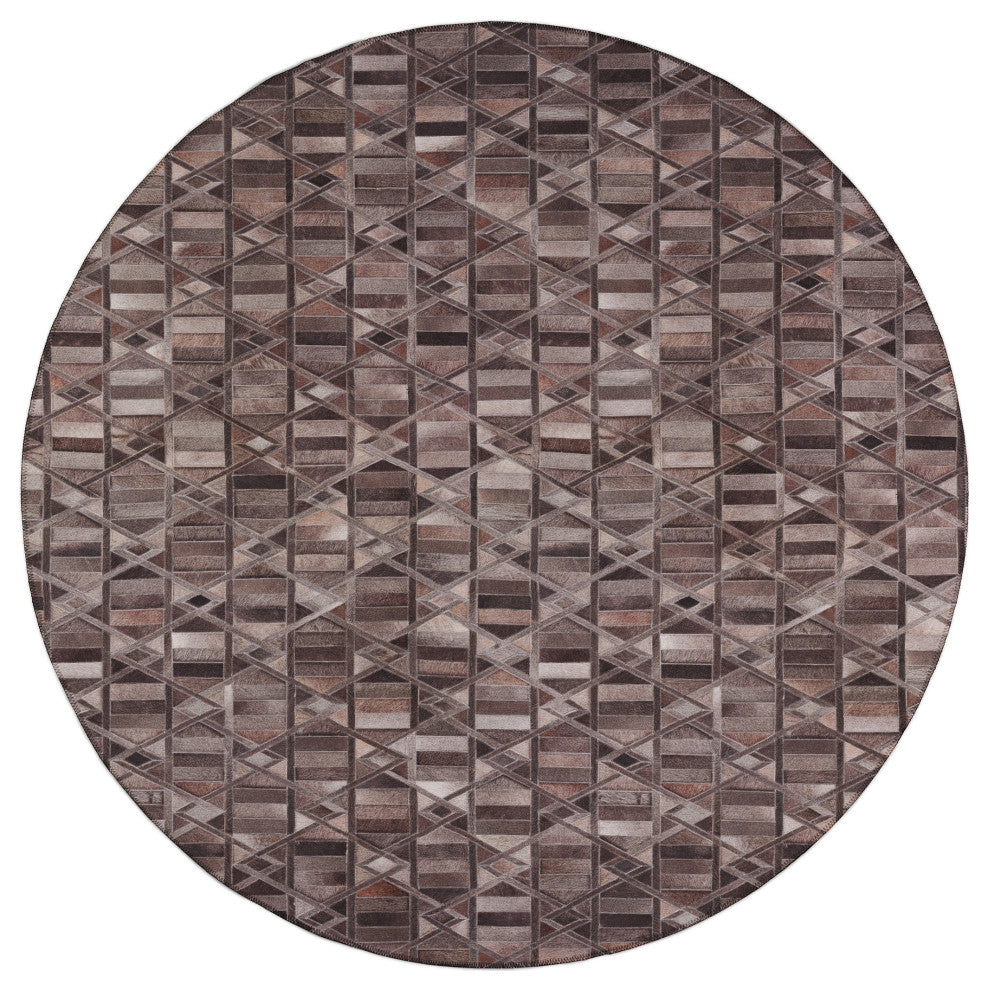 Indoor/Outdoor Stetson SS4 Flannel Machine Washable 8' x 8' Round Rug