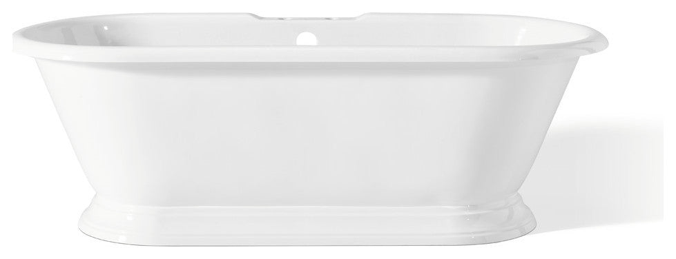 Cheviot Products Sandringham Cast Iron Tub With Faucet Holes, White