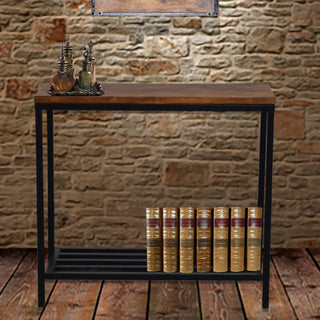 Ryan Console Table - Chestnut/Black