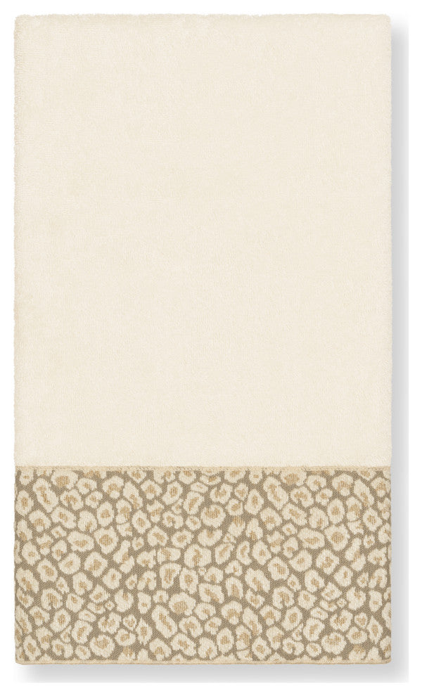 Linum Home Textiles Turkish Cotton Spots 3-Piece Embellished Towel Set, Cream