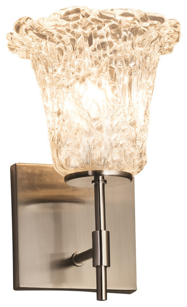 Veneto Luce Union 1-Light Short Wall Sconce, Round Flared, Lace Shade