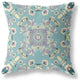 18" Blue Lavender Wreath Indoor Outdoor Zippered Throw Pillow