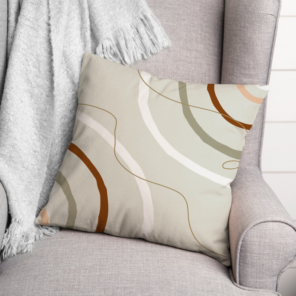 Gray Funky Lines 18x18 Spun Poly Pillow