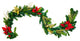 6' Poinsettia Christmas Garland With Warm White Lights