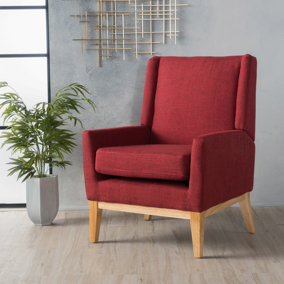 GDF Studio Maeve Red Fabric Accent Chair