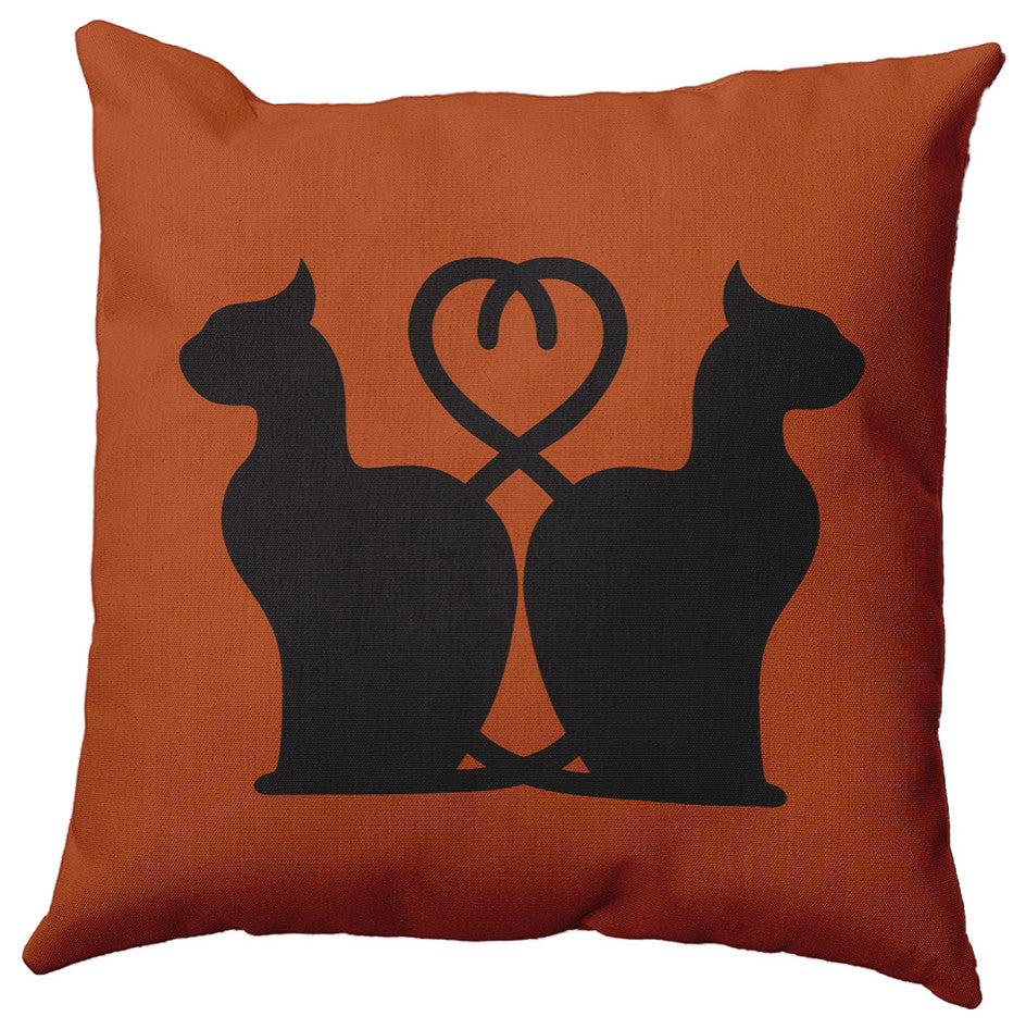 26" x 26" Conniving Cats Decorative Throw Pillow, Sienna