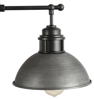 LALUZ 3-Light Linear Industrial Kitchen Island Lighting, Matte Black and Gray