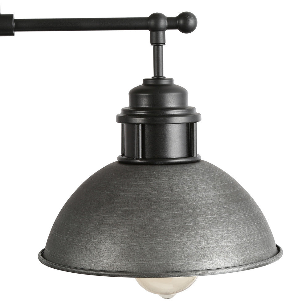 LALUZ 3-Light Linear Industrial Kitchen Island Lighting, Matte Black and Gray