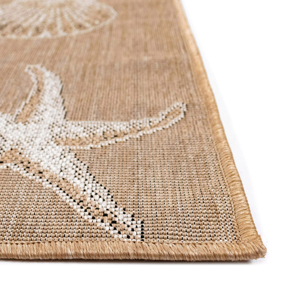 Carmel Shells Indoor/Outdoor Rug, Sand, 1'11"x7'6" Runner
