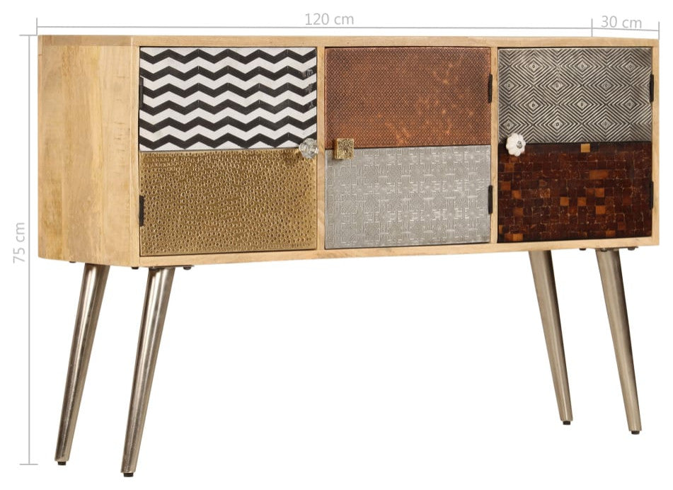 vidaXL Sideboard Bar Buffet Console Cabinet with Compartments Solid Wood Mango