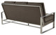 LeisureMod Jefferson Modern Design Velvet Sofa With Silver Frame, Dark Gray