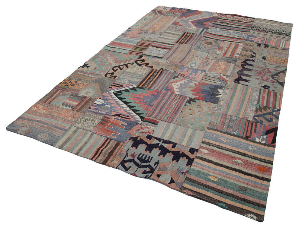 Rug N Carpet - Handmade Anatolian 6' 8'' x 9' 11'' Unique Patchwork Kilim Rug