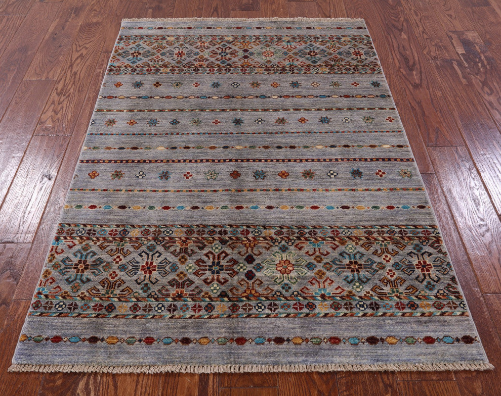 3' 5" X 4' 11" Khorjin Super Kazak Handmade Wool Rug - Q12612