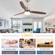 52" Wood Ceiling Fan With Light and Remote Control