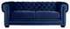 Nativa Interiors Cornell Chesterfield 72" Sofa, Blue, Deep Plush Depth