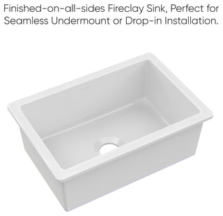 Whitehaus WHUF2819 Fireclay 28" Undermount Single Basin Fireclay - White