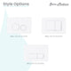 Wall Mount Dual Flush Actuator Plate With Rectangle Push Buttons, Matte White